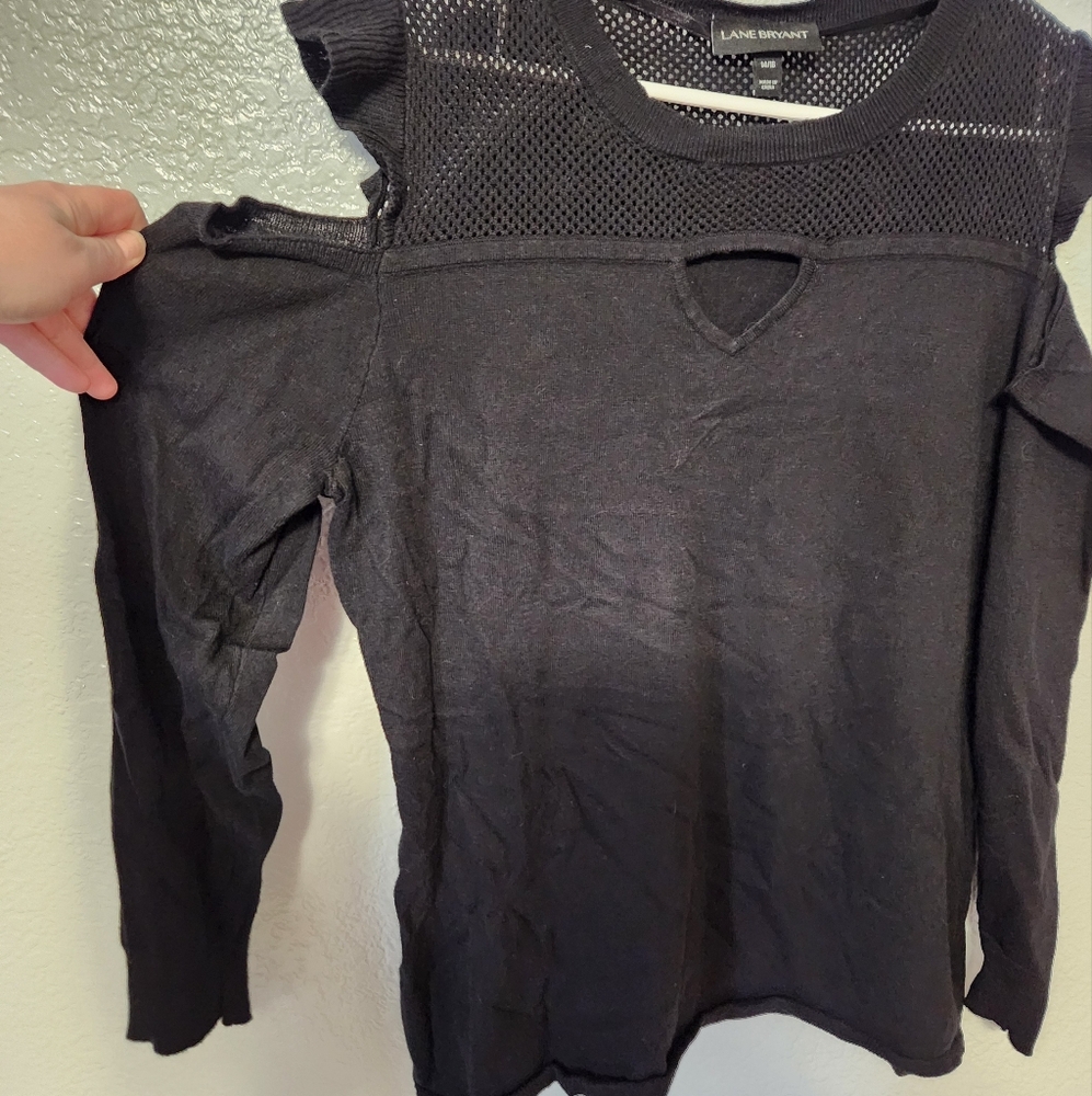 Black Cold Shoulder Sweater